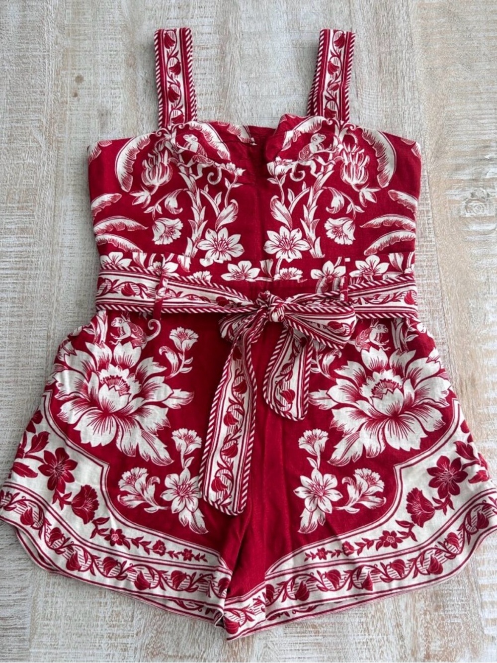 Farm Rio Guanacaste Red Gathering Romper ❤️ - Picture 4 of 8